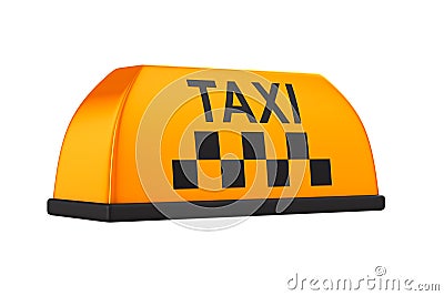 Sign taxi on white background. Isolated 3D image Stock Photo