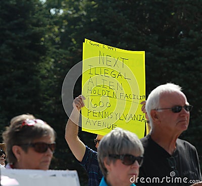 Sign at Tea Party - Illegal Alien Editorial Stock Photo