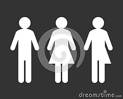 Sign with third gender and sex Vector Illustration