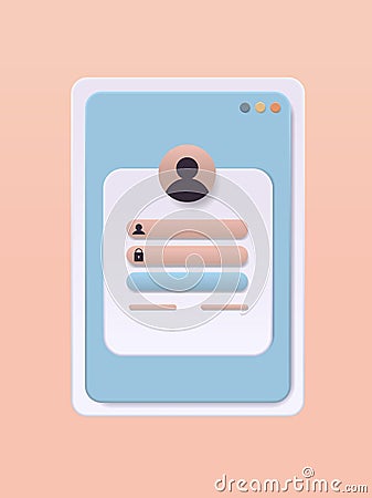 sign in to account user authorization login authentication page username and password online registration concept Vector Illustration