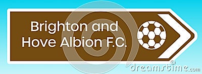 Sign to Brighton and Hove Albion FC Editorial Stock Photo