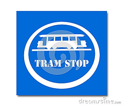 The Sign of tram stop Stock Photo