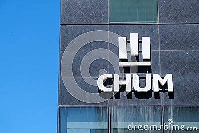 Sign of University of Montreal Health Centre CHUM Editorial Stock Photo