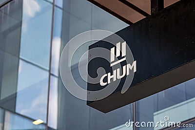 Sign of University of Montreal Health Centre CHUM Editorial Stock Photo