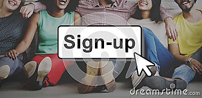 Sign-Up Join Login Member Network Page User Concept Stock Photo