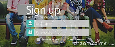Sign Up Member Join Registration Account Submit Concept Stock Photo