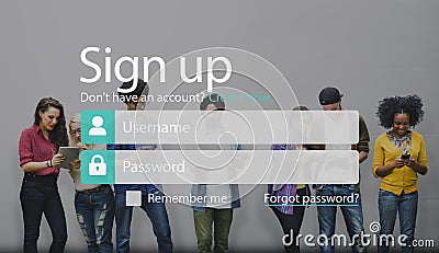 Sign Up Member Join Registration Account Submit Concept Stock Photo