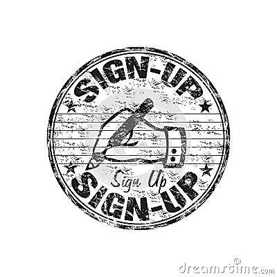 Sign up rubber stamp Vector Illustration