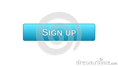 Sign up web interface button blue color, program authorization, password Stock Photo