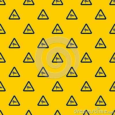 Sign warning about cross wind from the left pattern vector Vector Illustration