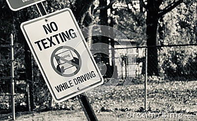 Texting while driving banned Stock Photo
