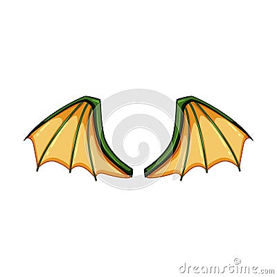 sign wings dragon cartoon vector illustration Cartoon Illustration