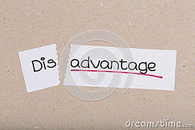 Sign with word disadvantage turned into advantage Stock Photo