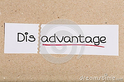 Sign with word disadvantage turned into advantage Stock Photo