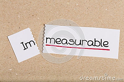 Sign with word immeasurable turned into measurable Stock Photo