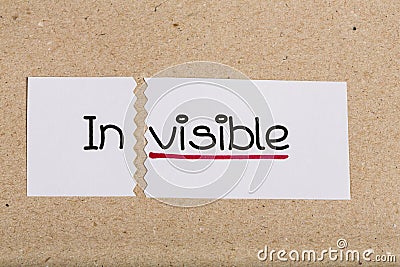 Sign with word invisible turned into visible Stock Photo