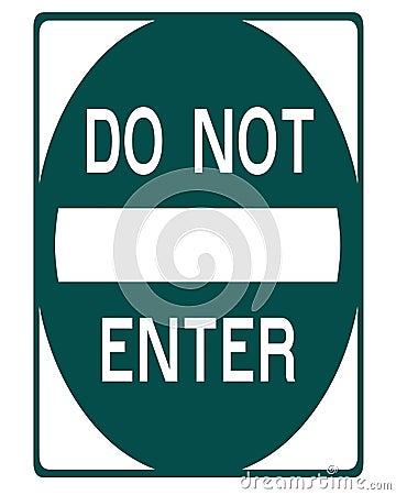 Sign with the words, `Do Not Enter.` with white background Stock Photo