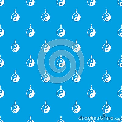 Sign yin yang pattern seamless blue Vector Illustration