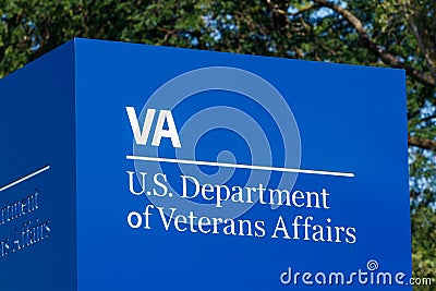 Fort Wayne - Circa August 2018: Signage and logo of the U.S. Department of Veterans Affairs III Editorial Stock Photo