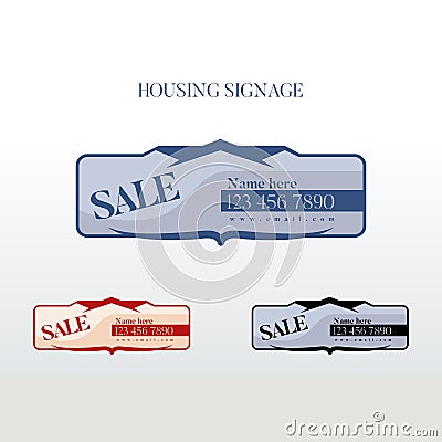 Elegant western style signage for housing sale sign Vector Illustration