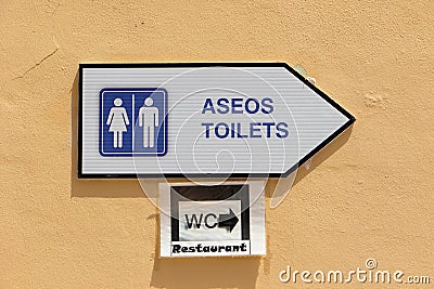 Signage toilet / WC Stock Photo