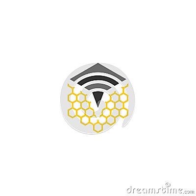 Signal bee vector logo Vector Illustration