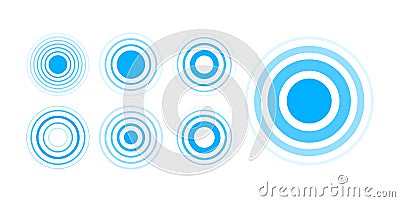 Signal concentric circles. Concentric rings. Epicenter theme. Radio station signal. Vector illustration Vector Illustration