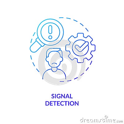 Signal detection blue gradient concept icon Vector Illustration