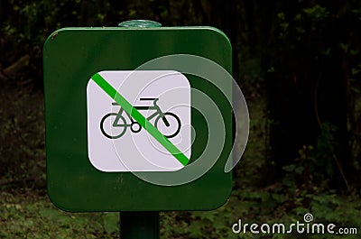 Signal forbidden the use of the bicycle. Stock Photo