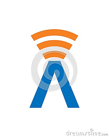 A signal logo , a wireless logo logo Stock Photo
