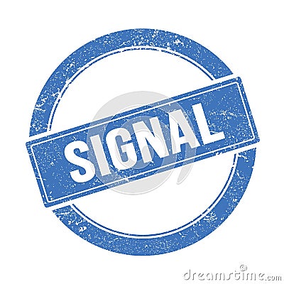 SIGNAL text on blue grungy round stamp Stock Photo