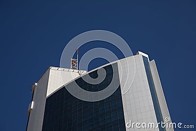 Signal tower on top of building Stock Photo