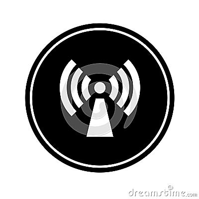 signal transmitter icon silated on white Stock Photo