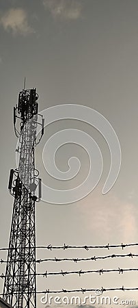 signal transmitting tower Stock Photo