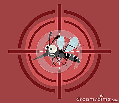 Signaling, mosquito target. mosquitoes control concept. Vector Illustration