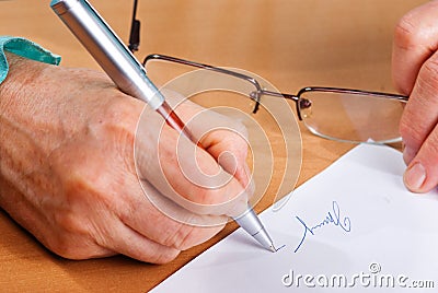 Signature Document Stock Photo