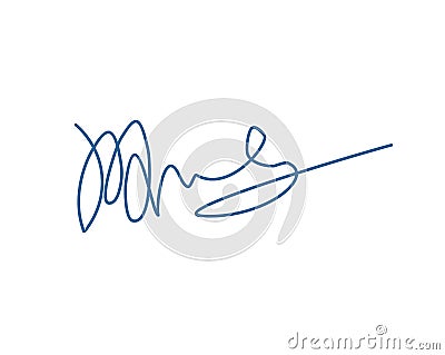 Signature Isolated on white background. Template for office documents Vector Illustration