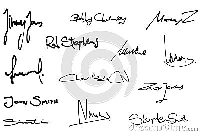 Signature set Vector Illustration