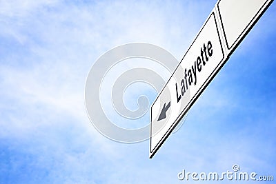 Signboard pointing towards Lafayette Stock Photo