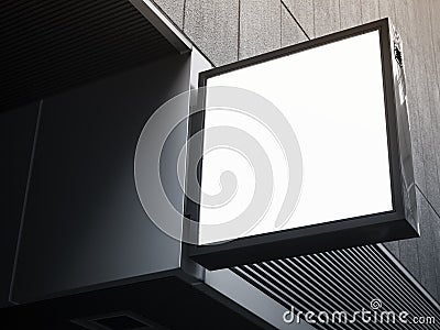 Signboard shop Mock up square shape display perspective Stock Photo