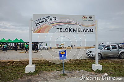 The signboard of Telok Melano Editorial Stock Photo