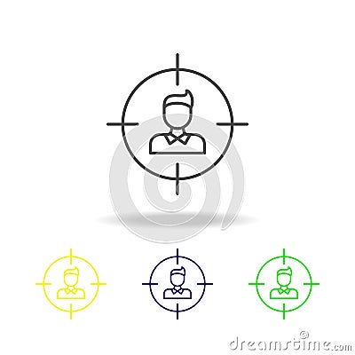 signed contracts line color icon. Element of head hunting color icon for mobile concept and web apps. Thin line signed contracts c Vector Illustration