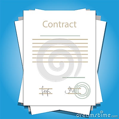 Signed paper deal contract agreement business vector illustration Vector Illustration