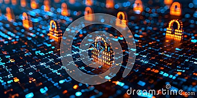 The significance of safeguarding sensitive information through intricate patterns of symbols: An Stock Photo