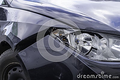 Significant front damage to a car Stock Photo