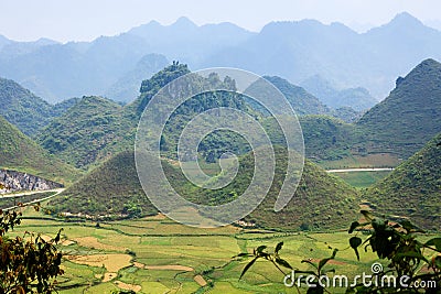 Significant mountain couple named & x27;Nui Doi& x27;, Quan Ba, Ha Giang, Vietnam Stock Photo