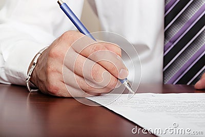 Signing Stock Photo