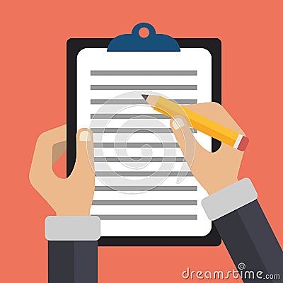 Signing agreement. Vector Illustration