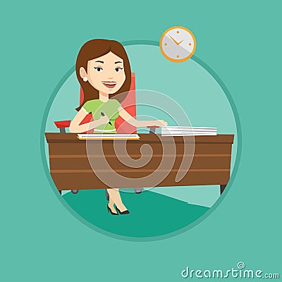 Signing of business documents vector illustration. Vector Illustration