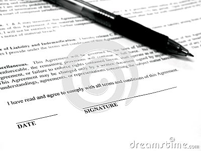 Signing Contract Stock Photo